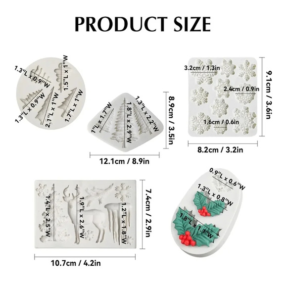 Holiday Ornament Fondant Mold Set - White - Picture 3 of 10